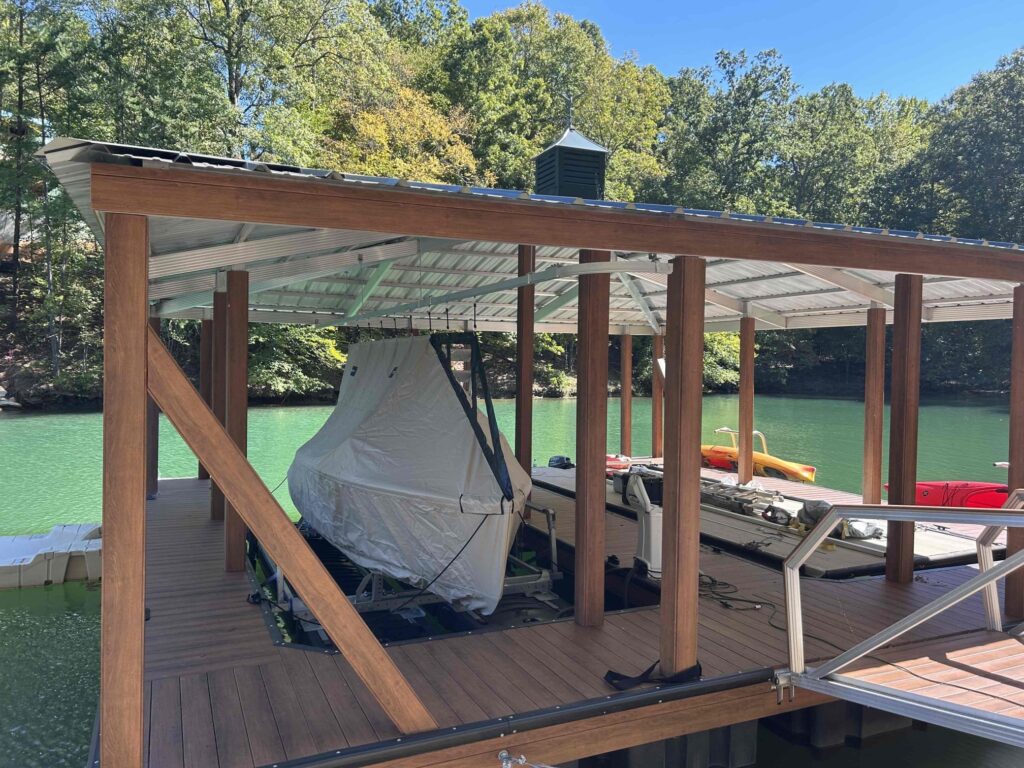 Durable, easy Marine Concepts Custom Boat Cover installed on Lake Keowee