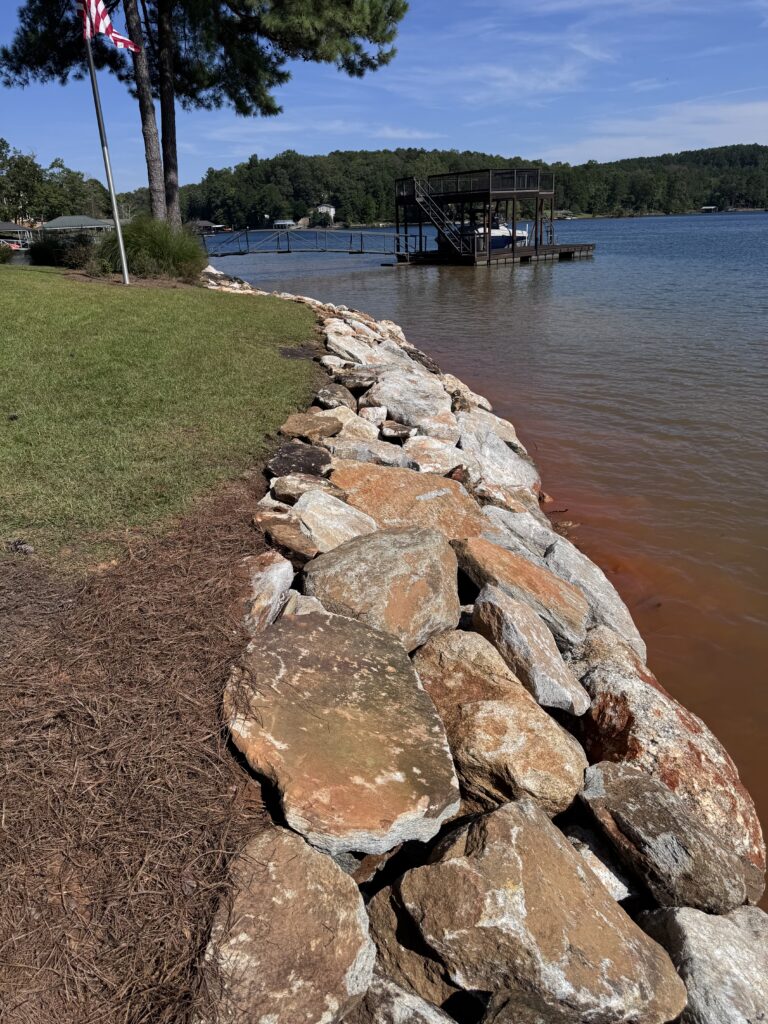 Rip Rap Erosion Control on Lake Keowee Seneca South Carolina