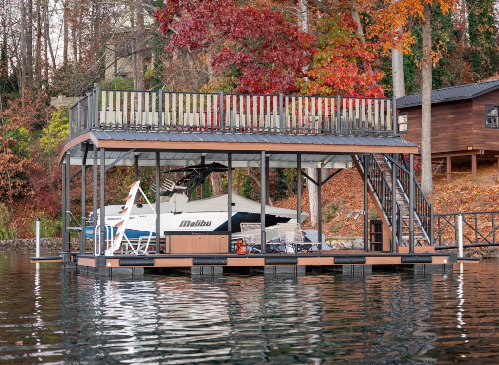 Dock pilings on Lake Keowee